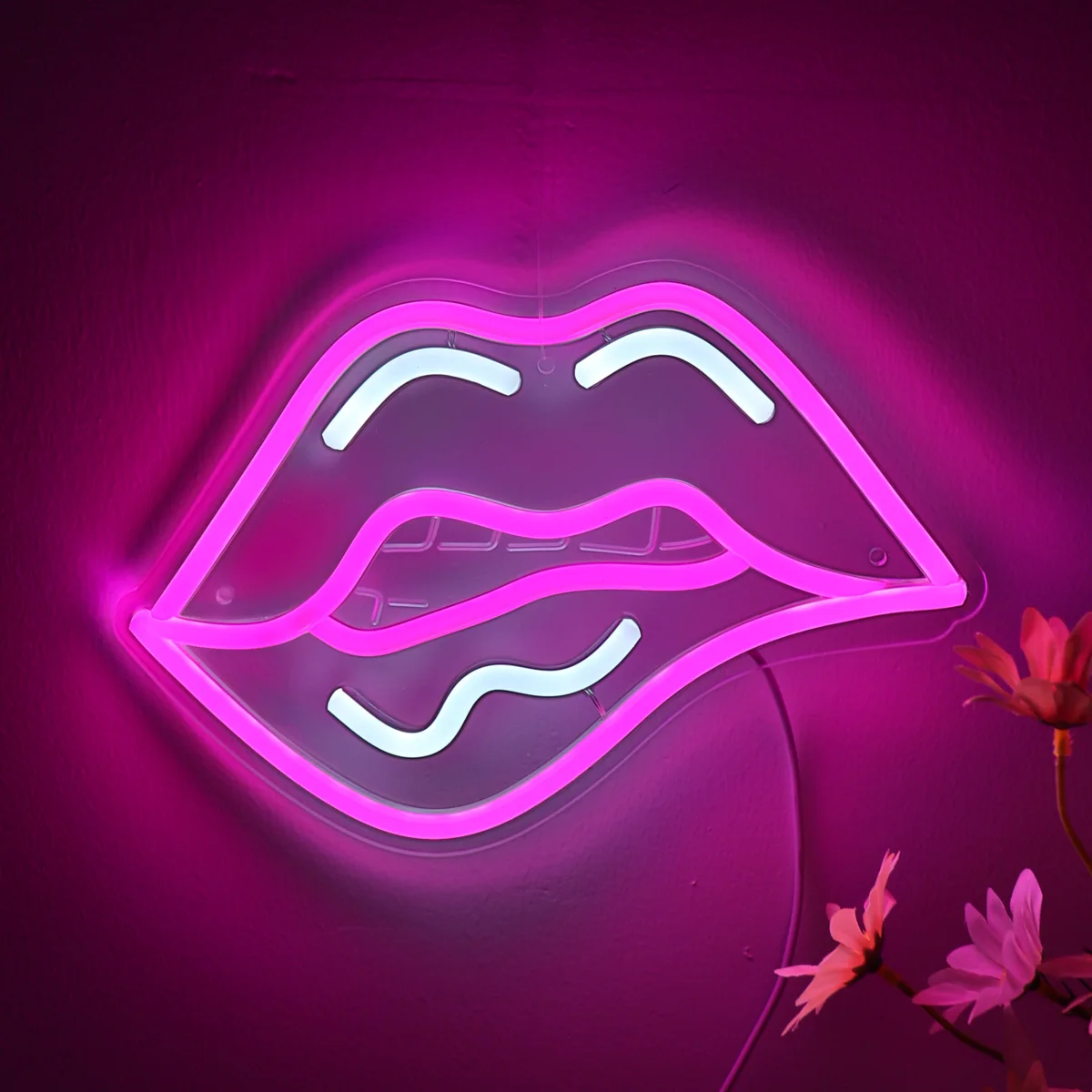 1PC Women Biting Lips LED Wall Neon Art Sign For Pub Club Party Event 1pc women biting lips led wall neon art sign for pub club party event