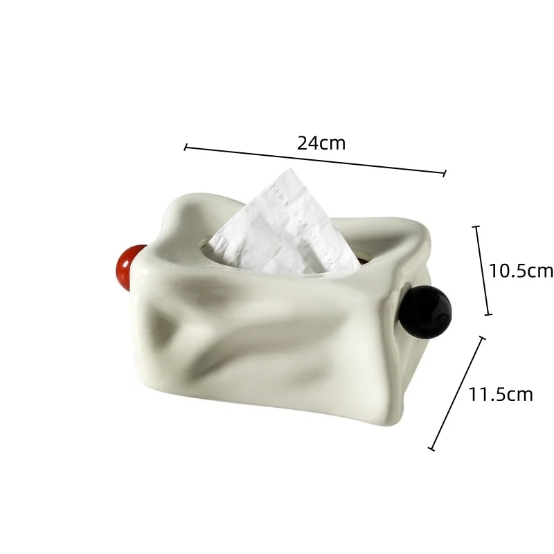 Ceramic Tissue Box Silver Pleats Geometric Spheres Black Balls Paper Towel Holder Napkin Holder Tabletop Storage Container 5
