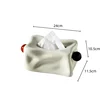 Ceramic Tissue Box Silver Pleats Geometric Spheres Black Balls Paper Towel Holder Napkin Holder Tabletop Storage Container 5