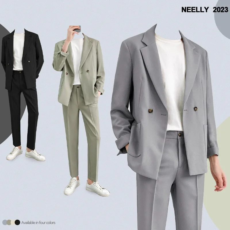 

Высококачественный повседневный костюм GG1019 для мужчин, корейский стиль, свободный, зрелый стиль, красивый маленький пиджак, модный