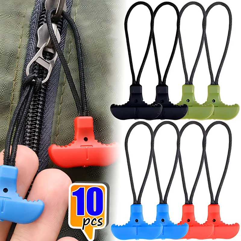 Zipper puller 10/1Pcs zipper puller end fit rope tag fixer zip cord tab replacement clip for broken buckle travel bag suitcase tent backpack