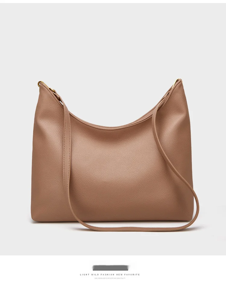 2024 nuova tendenza semplice in morbida pelle di grande capacità delle donne casual e versatile una spalla obliqua borsa a tracolla Tote_voghion.com