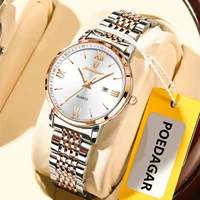 POEDAGAR Luxury Woman Watches Waterproof Luminous Date Ladies Watch High Quality Stainless Steel Quartz Women's Wristwatch Reloj