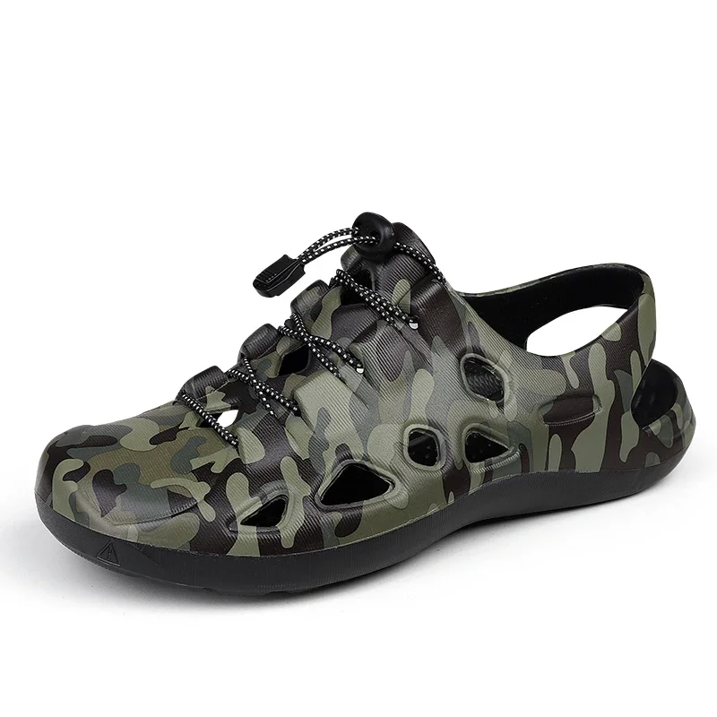 New Fishing Sandals Men Summer Outdoor Sport Beach Hole Shoes Men's Anti-skid Wear-resistant Fishing Shoes camouflage Slippers 6