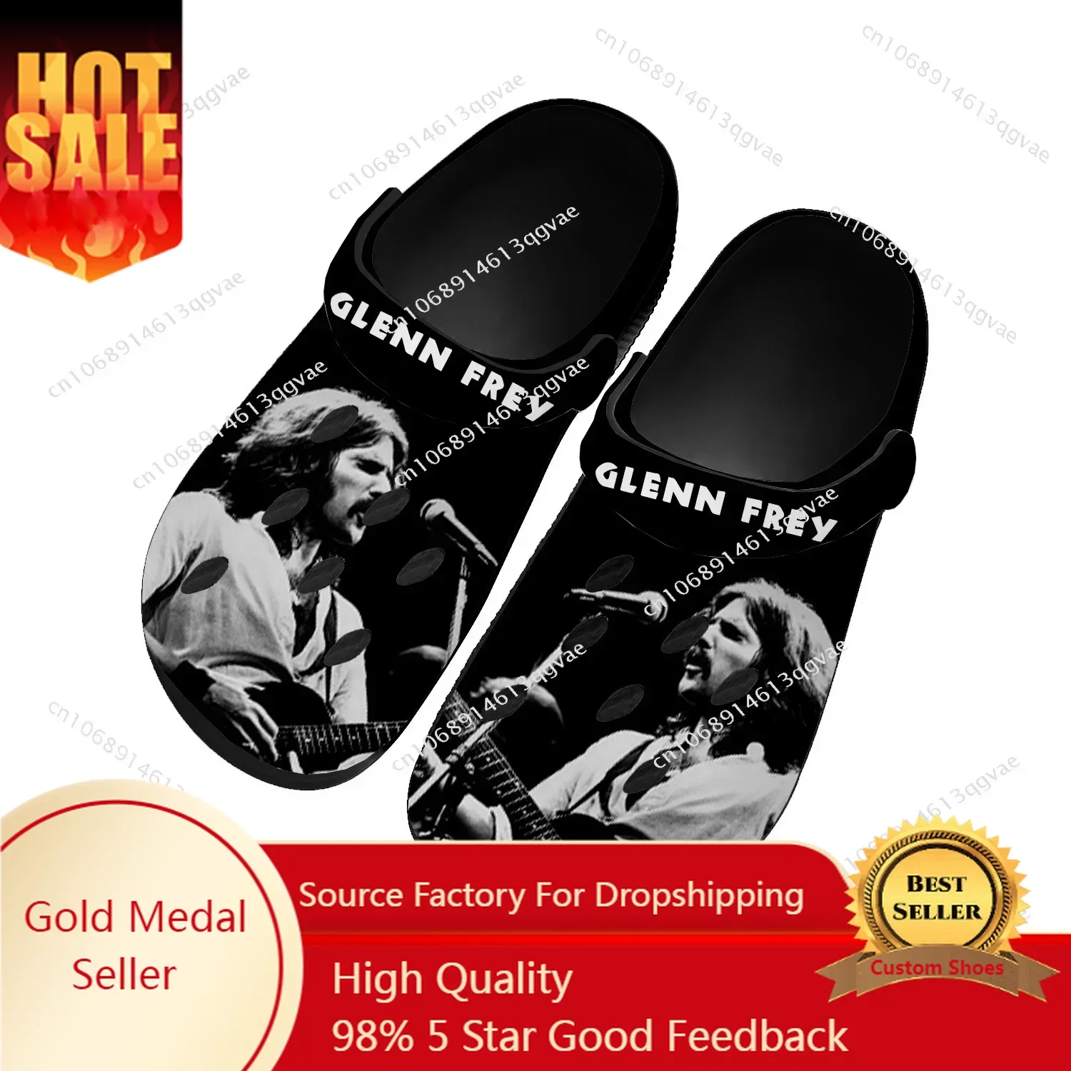 

Glenn Frey Rock Singer Home Clogs Custom Water Shoes Mens Womens Teenager Sandals Garden Clog Breathable Beach Hole Slippers