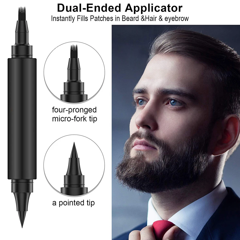 Mustache Repair Pencil Waterproof Beard Shaping Filler Pen Double Head Barber Pencil Coloring Tool for Men for Cosmetic Styling