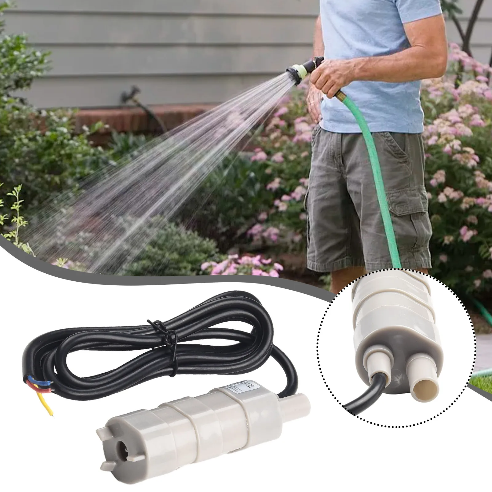 

18W Submersible Water Pump Camper Motorhome High-Flow Whale Pump 1000L/H 5M For Bathing Water Plants Changing The Water Tank