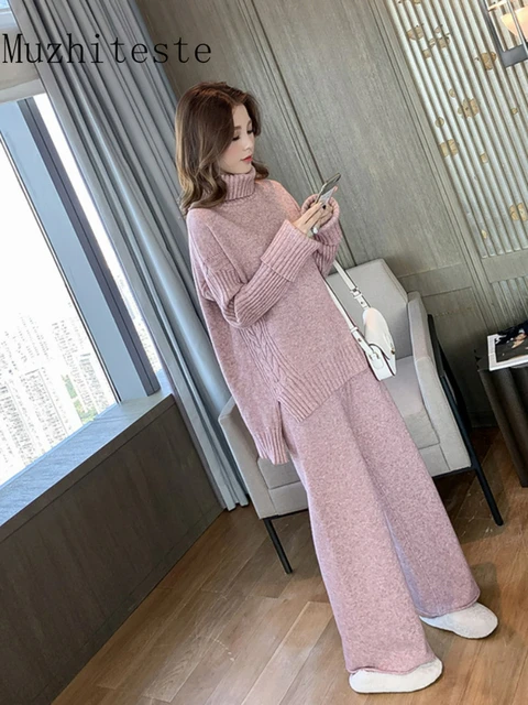 Fashion Women Sweater Pant Set  Womens Two Piece Sweater Sets - Autumn  Winter New - Aliexpress