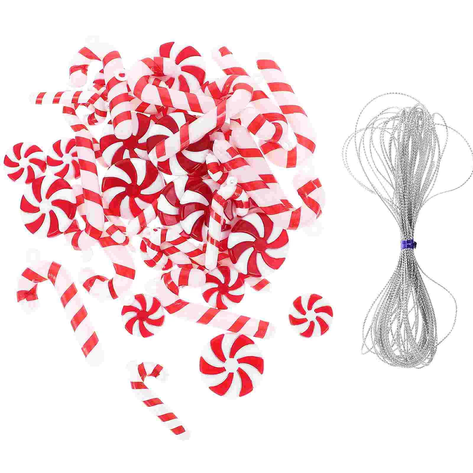 

Candy Cane Charm Christmas Hanging Ornaments Xmas Tree Decor Decors Party Plastic Miniature