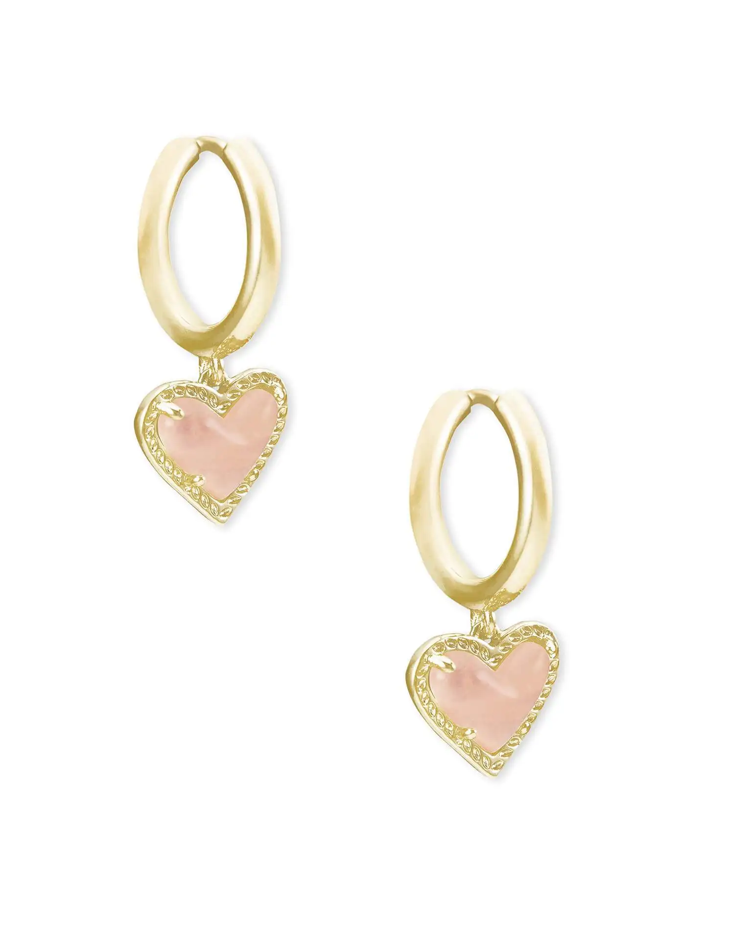 YEEVAA Heart Huggie Earrings in Bubblegum Pink Kyocera Opal, Fashion Jewelry, Unique Gifts 6