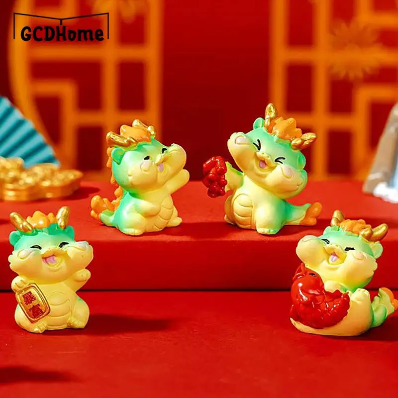 

Chinese Zodiac Figurines 2024 Chinese New Year Dragon Statue Spring Festival Feng Shui Wealth Table Desk Decor Souvenir Gift