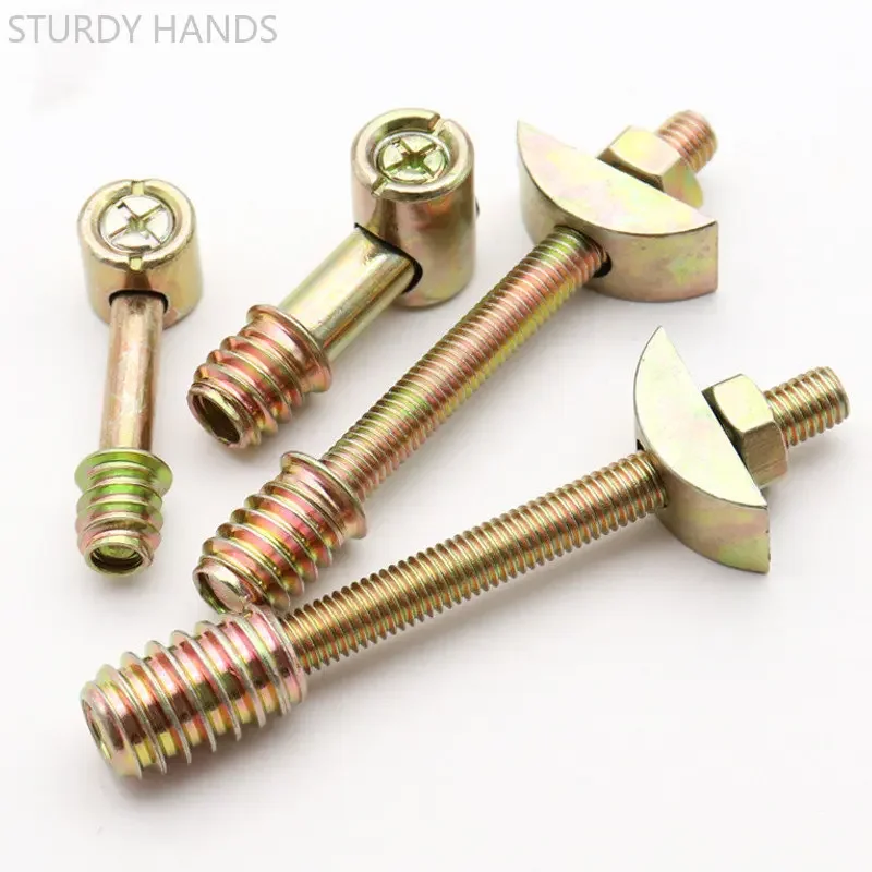 Espessado Conector Parafuso Roda Conjunto Porca Excêntrica Acessórios de Hardware Móveis Fit para Guarda-roupa Cama e Patchwork em 10set