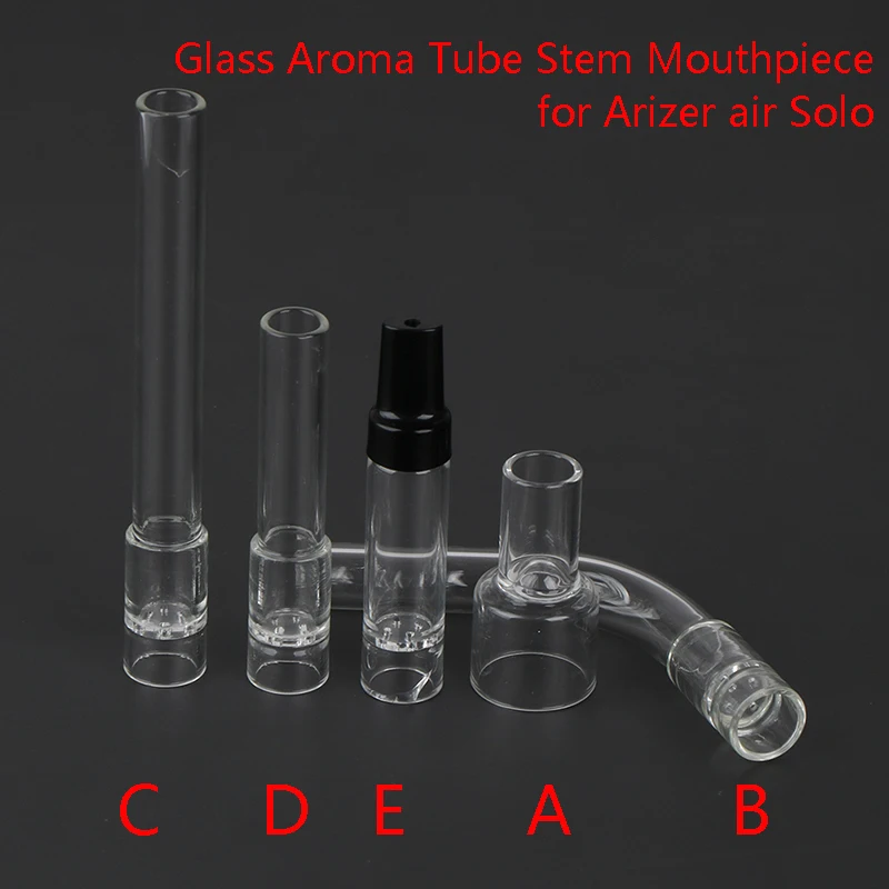 Glass Aroma Tube Stem Mouthpiece For Arizer Air Solo Bent Straight Glass Replacement Stem