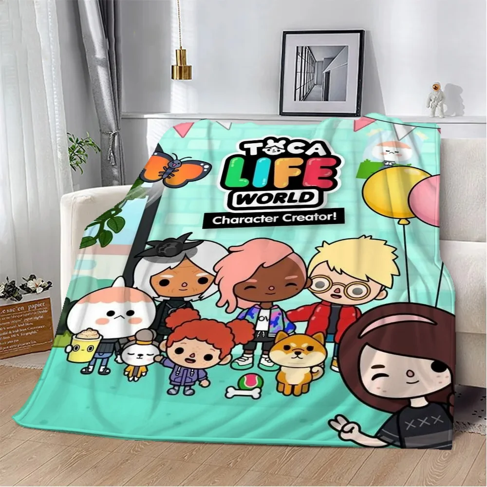 Toca Life Worlds 봉제 담요, 킹 사이즈 홈 인테리어, 비치 타올, 털 담요, 침대용, 푹신한 격자 무늬, 고급 침구, 무릎