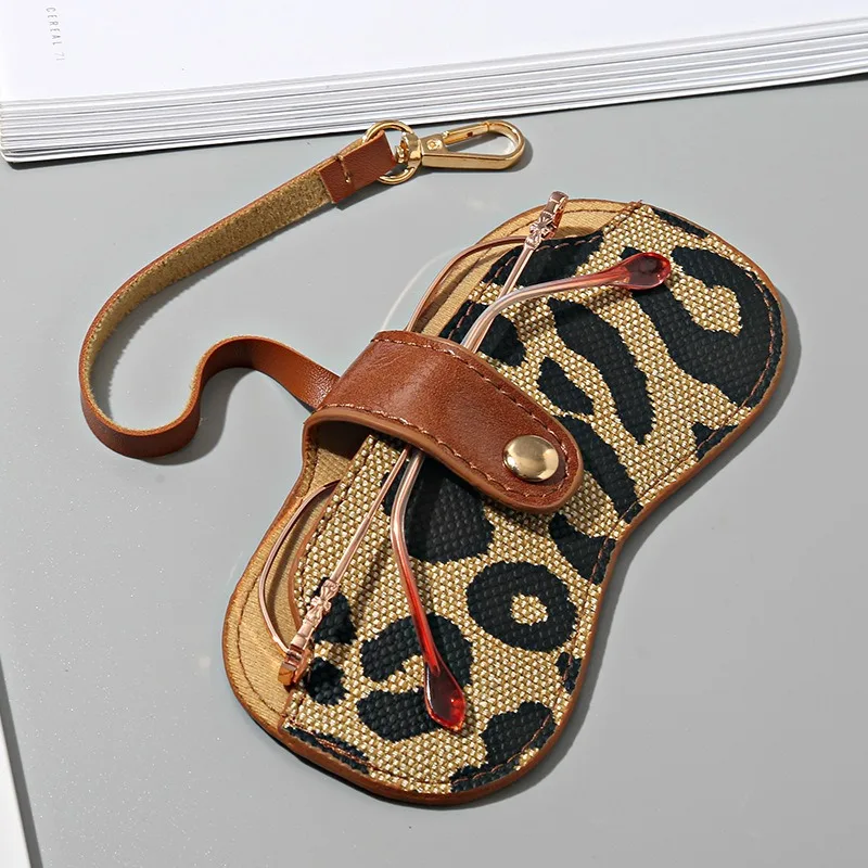 PU Leather Protective Sunglasses Pouch with Portable Hanging Case