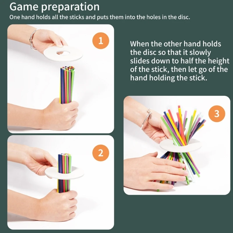 Color Game Wooden Blocks Parent Child Games Blocks Stacking Kid Toddler Educational Sticks 3