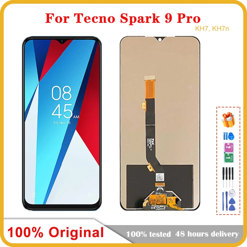 

6.6" Original For Tecno Spark 9 Pro KH7 LCD Display Touch Screen Digitizer Assembly Spark9Pro New LCD Repair Replacement Parts