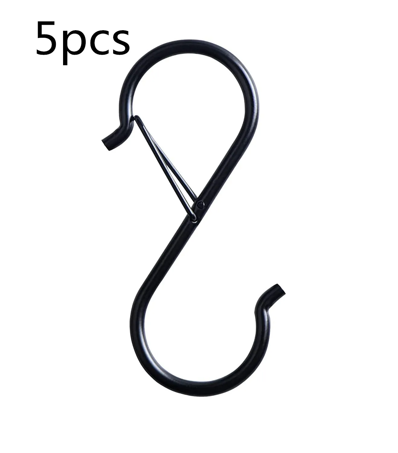 5 Pieces S Hooks Black Steel Hookswindproof Hook For Kitchen