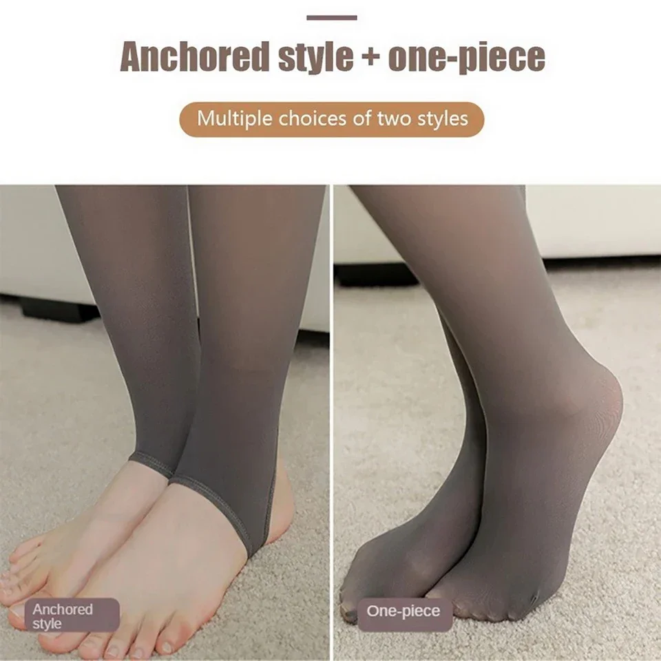 Warm Insulated Tights For Women Winter Fleece Lined Leggings Thermal Thick  Stockings Pantyhoses Look Sheer Lingerie - AliExpress