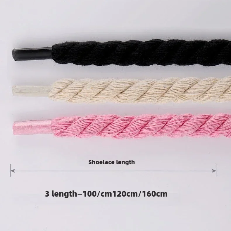 Sport Shoelaces 2PCS 10mm Width Round Linen Shoelaces for Sneakers Board Shoes Canvas AF1/AJ Shoe Rope Sport Shoelace Decoration 100cm