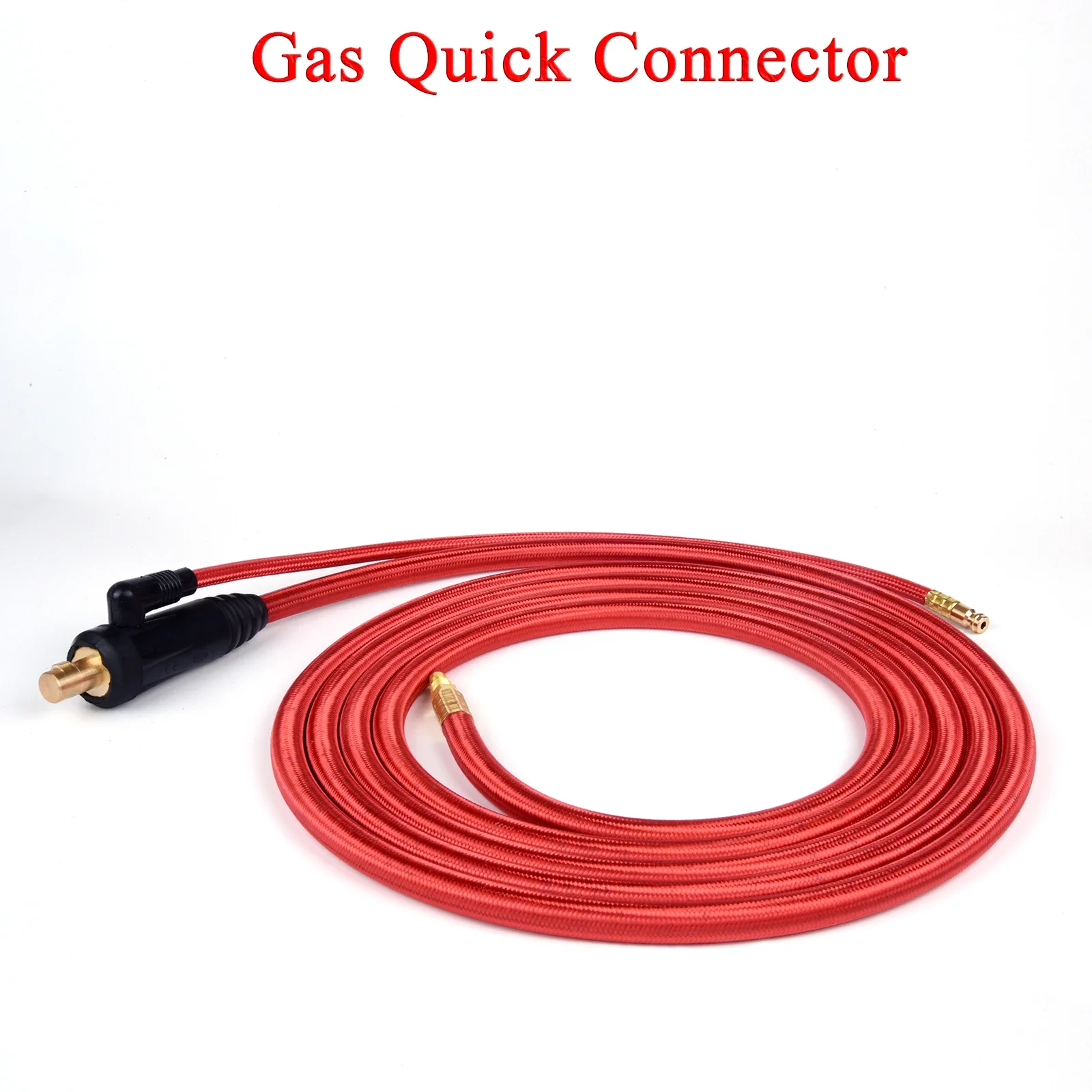 Welding cable connector 3.8m/7m WP9 WP17 TIG welding torch gas-electric integrated red rubber hose cable wires 5/8 Quick connector 35-50 Euro connector