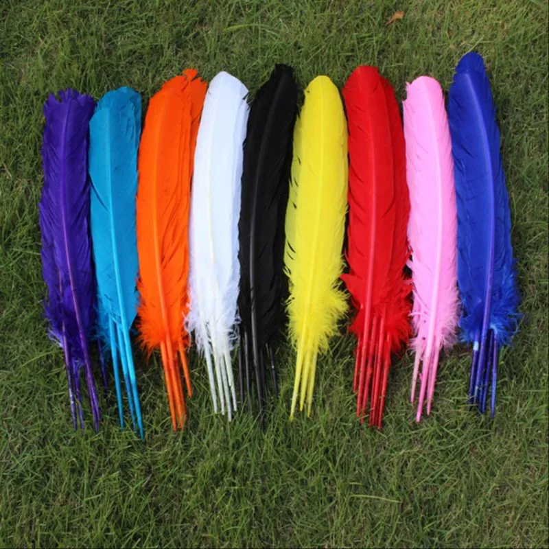 

100pcs wholesale 25-30cm Mixed color color real natural turkey feathers plumes hair extensions goose feather for sale