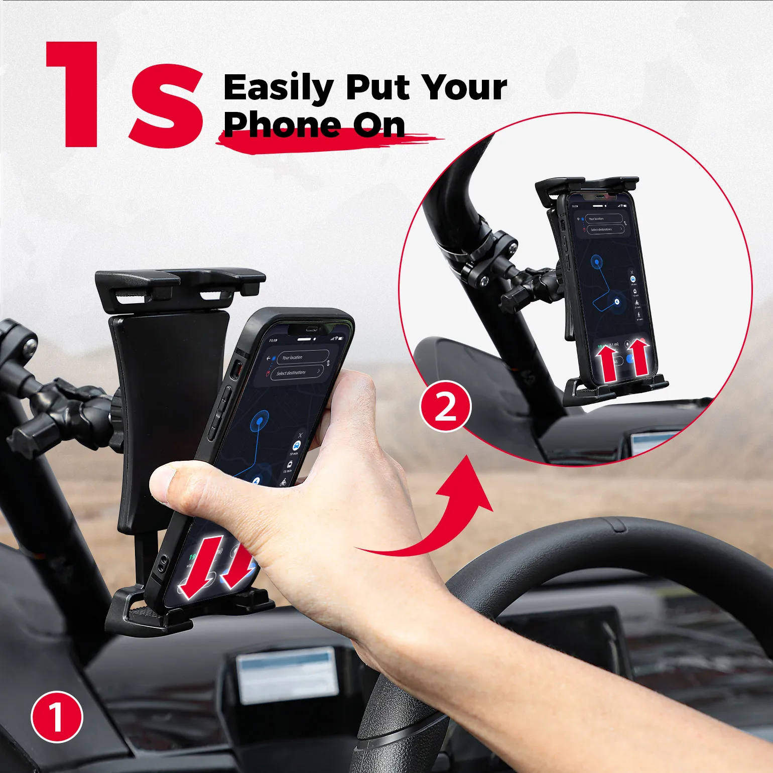 KEMIMOTO Phone Holder Compatible with Polaris RZR PRO XP