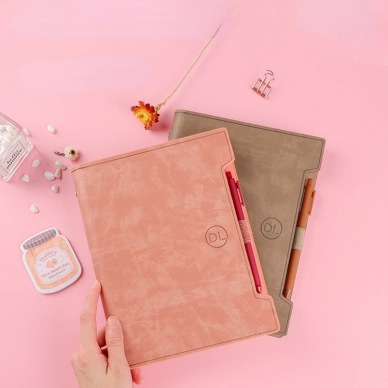 Candy Color A5 B5 Luxury Looseleaf Notebook Journal Agenda Planner Organizer 80 Sheets Binder