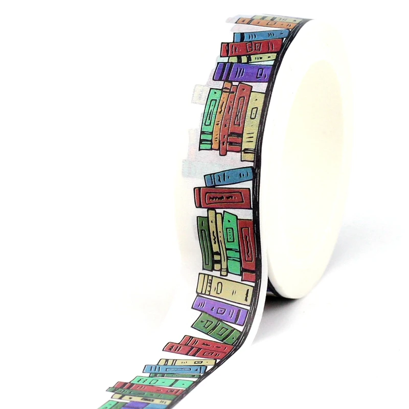 

1PC 10M Deco Library Books Paper Japanese Washi Tape for DIY Adhesive Masking Tape Cute Journaling Stationery School Supplies