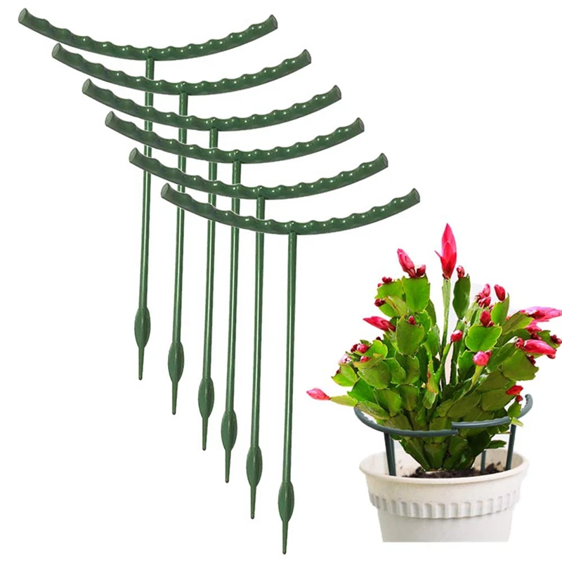 

10 Pack Indoor Leafy Plants Plastic Half Round Plant Support Ring Plastic Plant Cage Holder Flower Pot Climbing