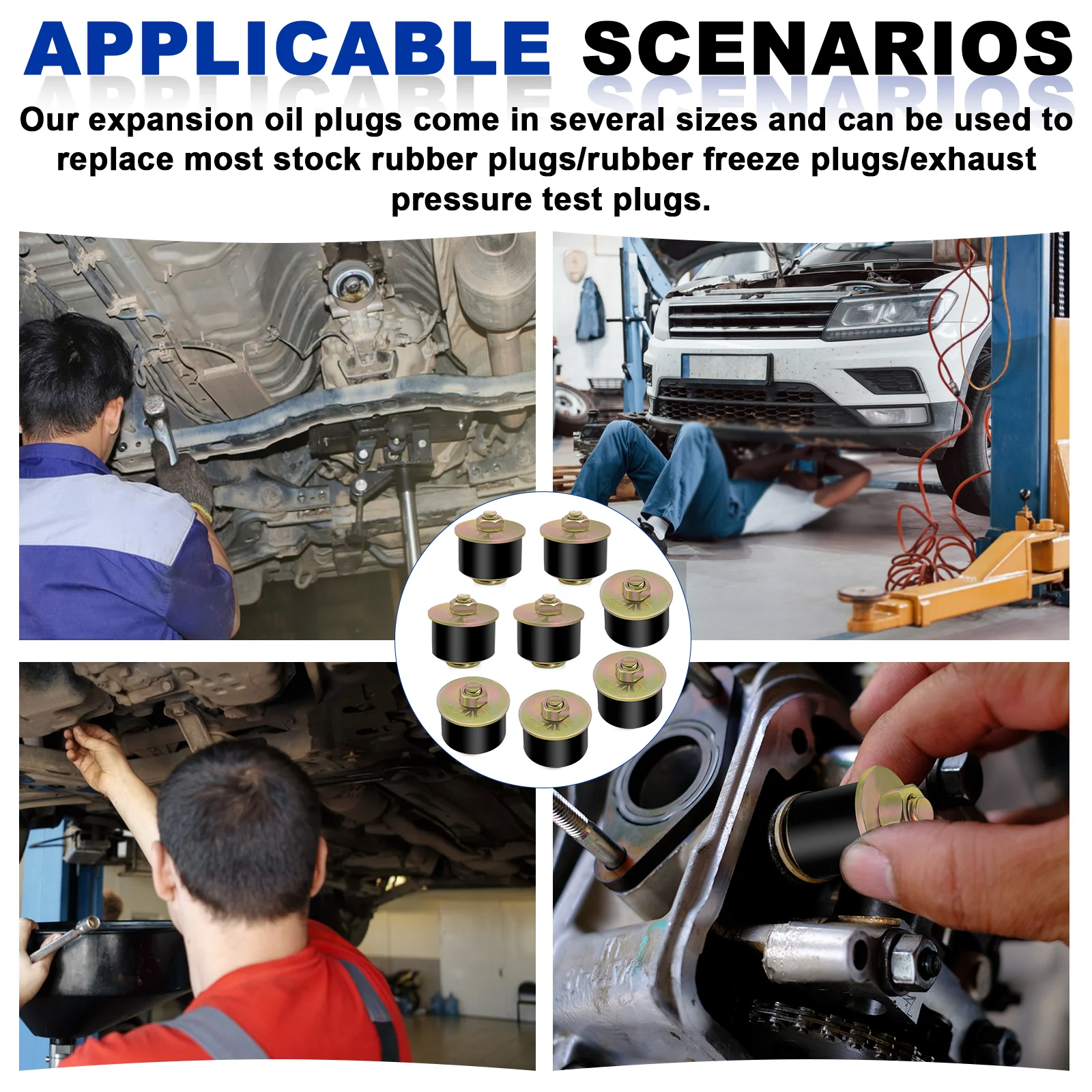 1-1/4" Rubber Expansion Freeze Plug, Automotive Engine Expandable Freeze Rubber Plugs Fit Hole:1-1/4" to 1-3/8" (31mm-34mm)