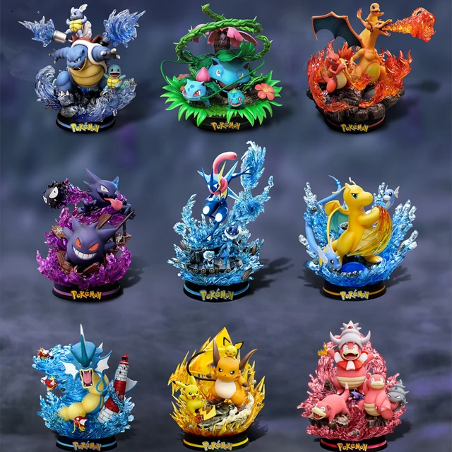 Pokemon Gk Evolução Grupo Pikachu Mew-dois Pequeno Fogo Dragão Guiné  Tartaruga Carro Ornamento Figura Modelo Boneca Coleção Presentes Brinquedos  - Figuras De Ação - AliExpress