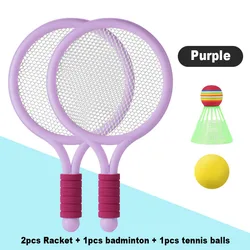 Children's Outdoor Sports Badminton Toy Set (Ages 3-12) (Purple)