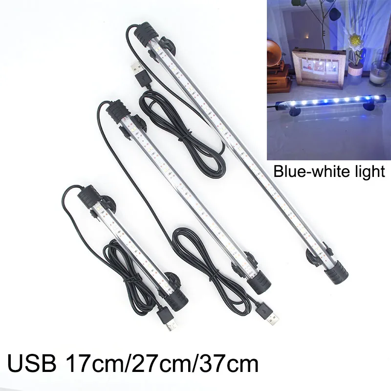 USB 5v Submersible blue white LED Aquarium Light 17cm 27cm 37cm Fish plant grow light underwater for Tank Lighting Bar lamp aquarium light aquarium lamp