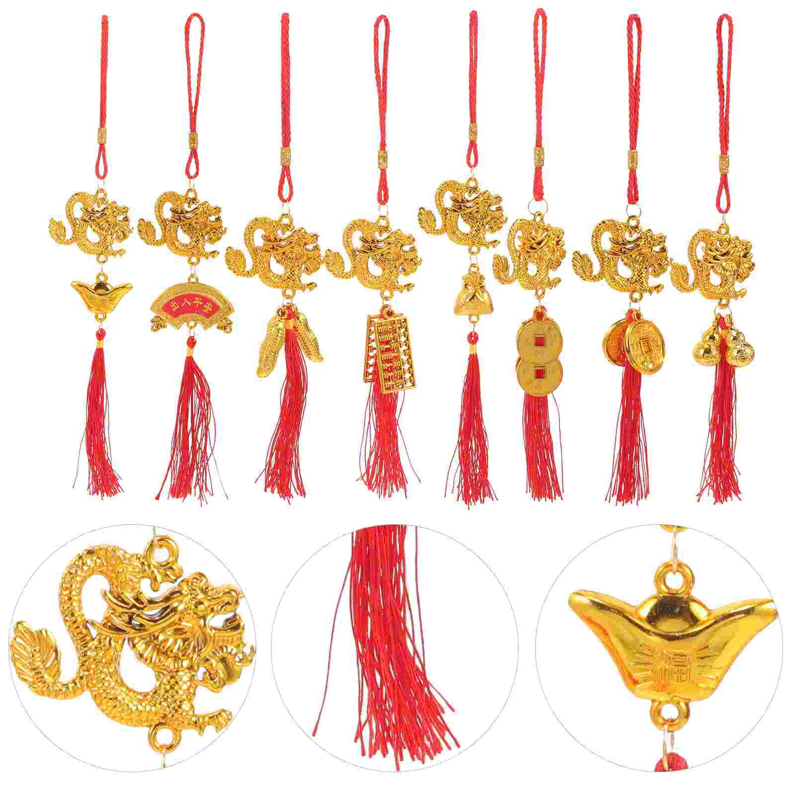 

Chinese New Year Tassel Dragon Pendant Bonsai Hanging Pendant Pendant Bonsai Spring Festival Party Window Decoration