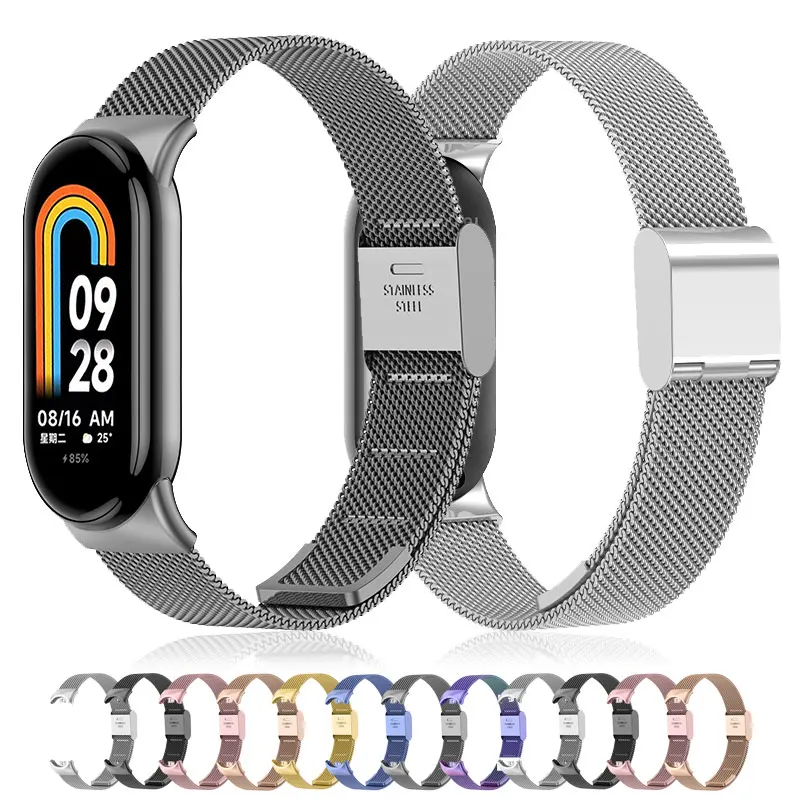 

Metal Strap for Xiaomi Mi Band 8 Stainless Steel Bracelets Breathable Smart Watch Wristband for Xiaomi Mi Band 8 Accessories