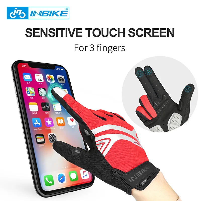 INBIKE MTB Cycling Gloves Full Finger Touch Screen Road Bike Gloves Bicycle Anti-Slip Mountain Outdoor Sports Gloves Accessories 2