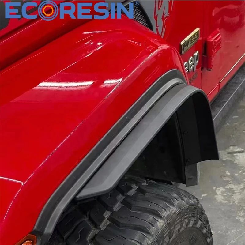 4-Piece Extra Wide Fender Flares – Black PP Body Kit For Jeep Wrangler / Wrangler JK