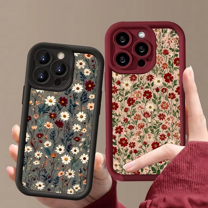 Adorable Flower Pattern Soft Shockproof Silicone Back Cover