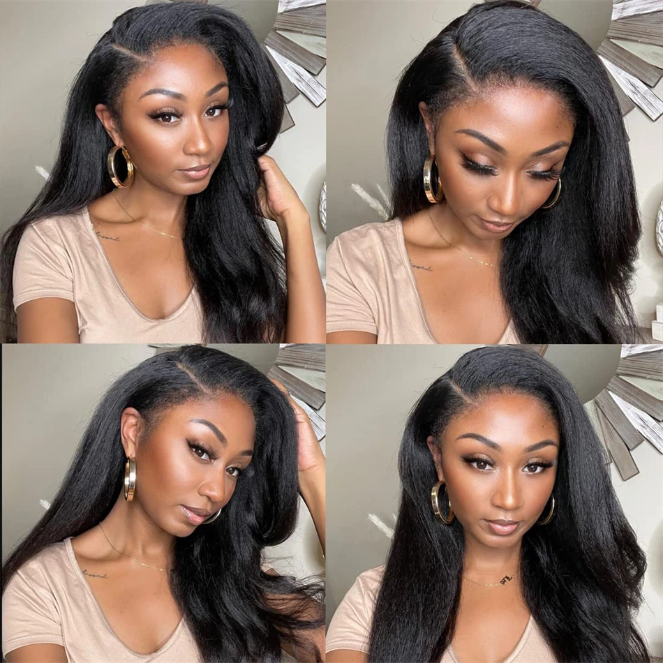 Kinky Straight Hair Bundles Brazilian Virgin Hair Extensions Yaki Straight Natural Human 1/3 Bundles Thick
