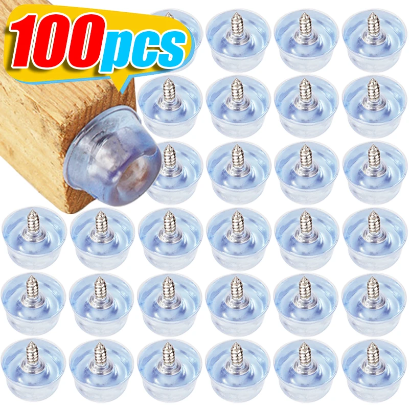 Silicone Transparent Chair Leg Pads - Floor Protectors & Wear-resistant Furniture Caps (4/100 Pieces)