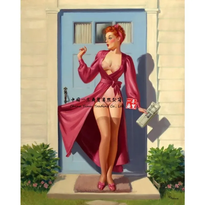 Vintage Pin Up Nostalgia Poster Sticker Decorazione Della Stanza Decalcomania Modello Carino Adulto Sexy Decori Per Parete Soggiorno Camera Da Letto G