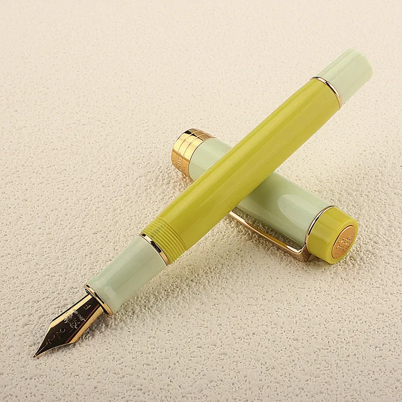 JINHAO 100 만년필 그린 라임 컬러 송진 럭셔리 펜, M/F/EF 펜촉, 사무실 학용품 문구 선물