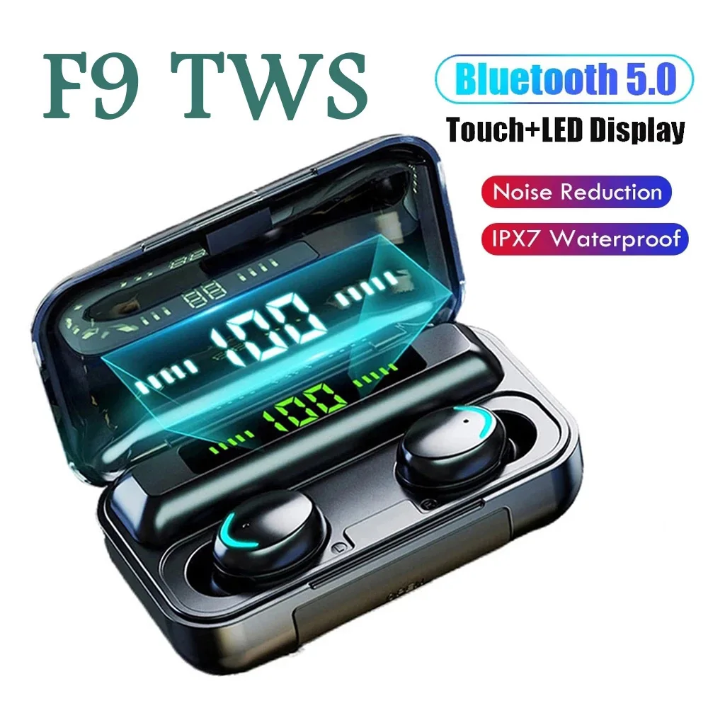 TWS-наушники F9 с поддержкой Bluetooth 5 0 и зарядным футляром на 2000 мА · ч |