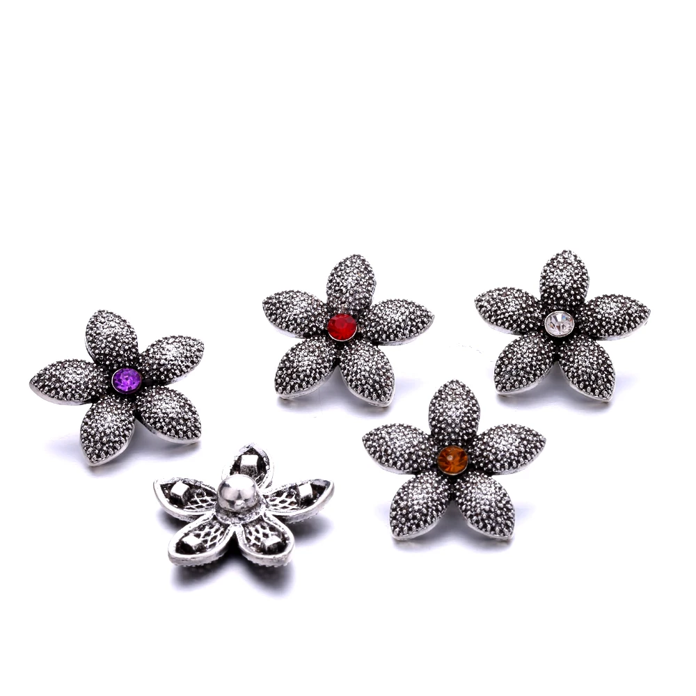 20PCS Vintage 18mm Metal Snap Buttons Fit Bracelet Leather Bracelet Button Jewelry for Women Men
