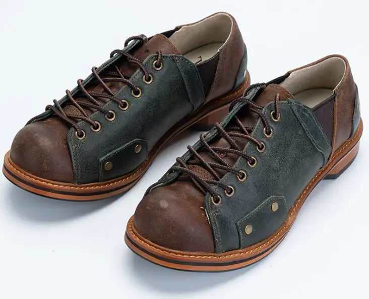 

England Style Handmade Retro Board Shoes Round toe short Shoes Lace up Casual shoes for men