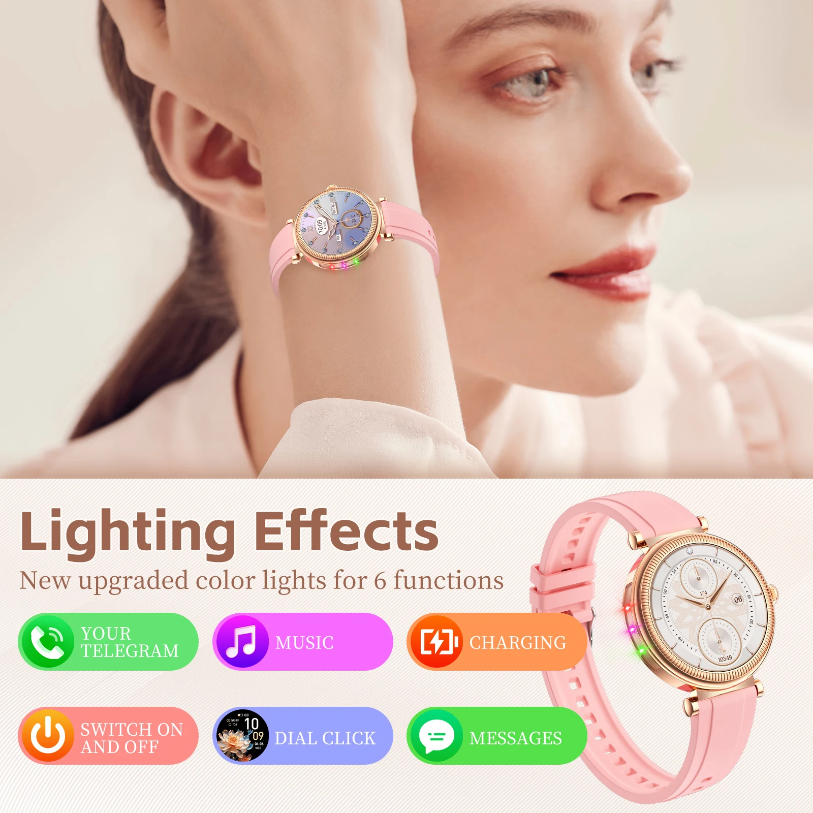 EIGIIS Damenuhren: Modische Smartwatch mit 1,27-Zoll-TFT-Bildschirm, Aktivitätstracker, drahtloser Anruffunktion und verschiedenen Sportfunktionen_voghion.com