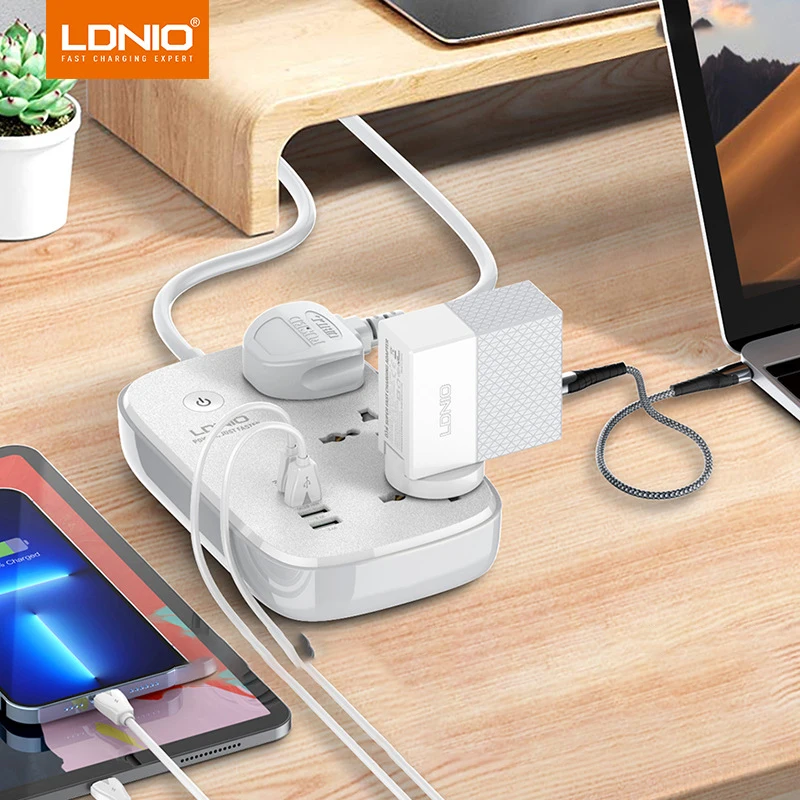 LDNIO  Ʈ  ÷ Ŀ Ʈ, Ʈ Ȩ  , 3 ÷, 3 USB, 1 Ÿ C Ʈ, EU ̱  ÷ 