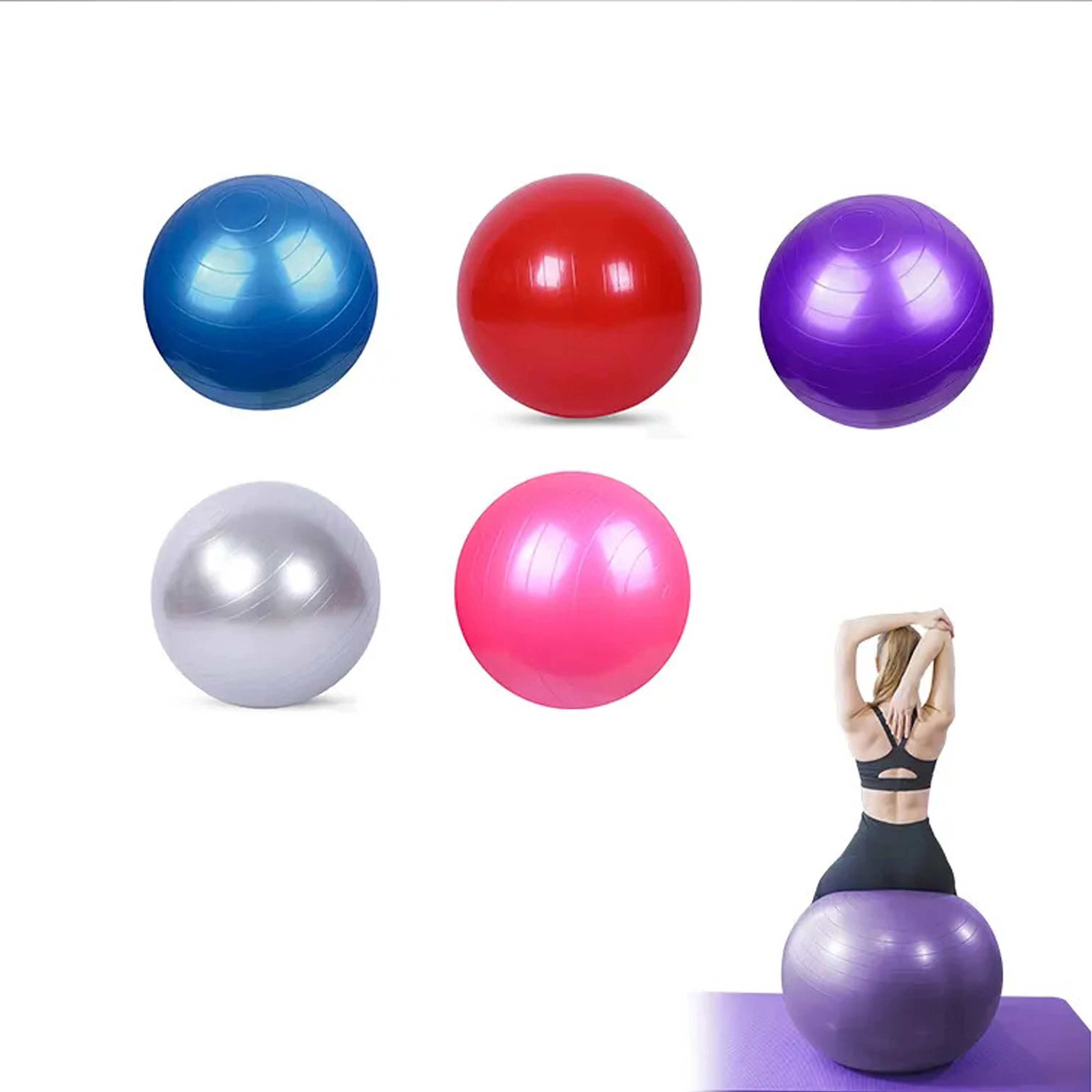 Yoga Ball Thickened Anti slip Elastic Adult Fitness Ball Professional Balance Core Training 55cm
