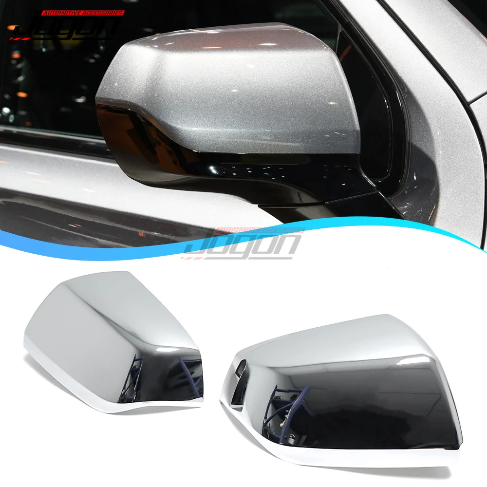 

For Chevy Chevrolet Suburban Tahoe For Cadillac Escalade For GMC YUKON XL 2021+ Chorme Sliver Rearview Mirror Cover Cap Shell